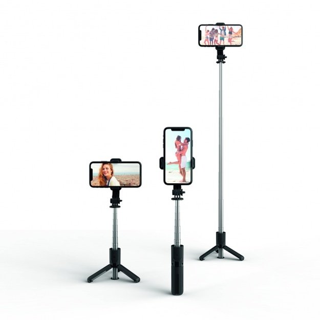 Selfie Stick Tripod with Wireless Remote Control Black 1