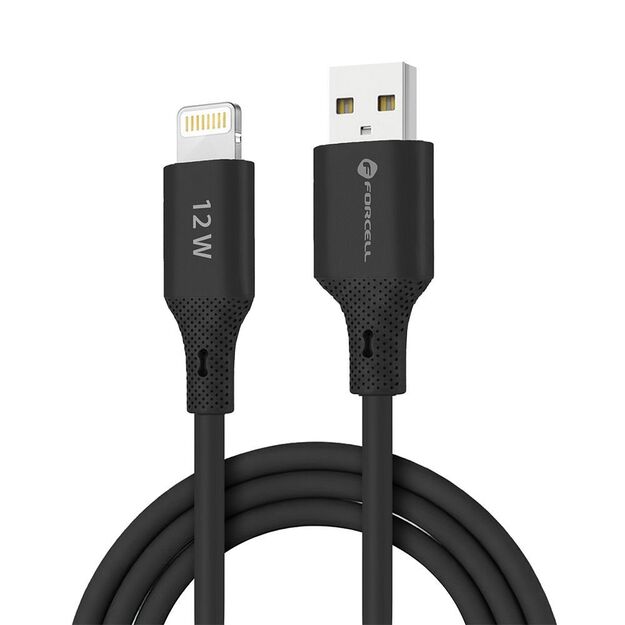 Cable USB A to Lightning Forcell F-Energy 2,4A 12W Silicone 1 m C343 black 8