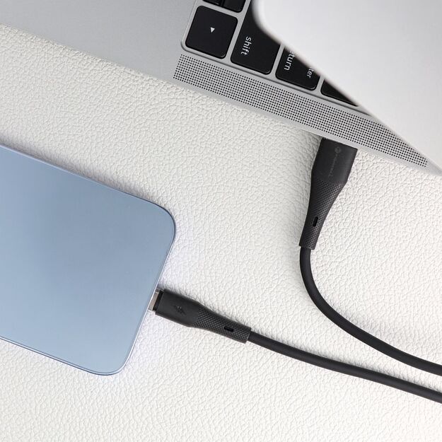 Cable USB A to Lightning Forcell F-Energy 2,4A 12W Silicone 1 m C343 black 1