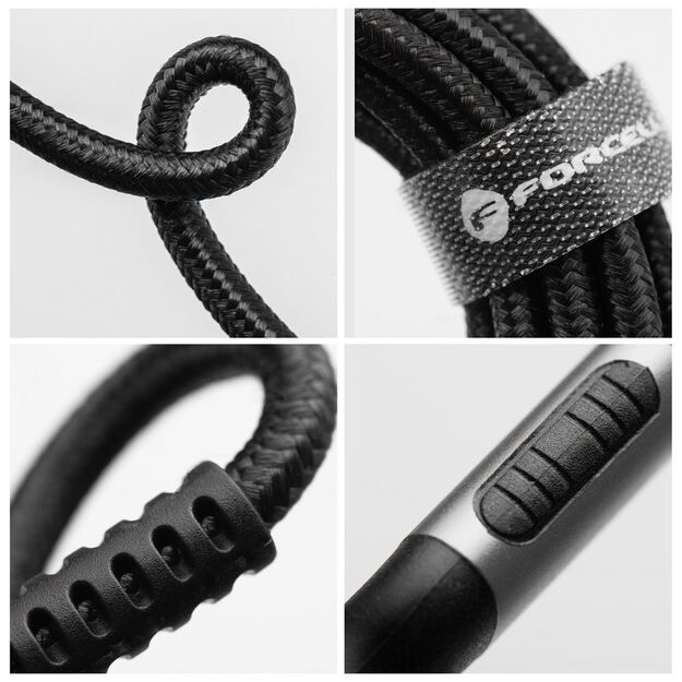 Cable USB A to Lightning Forcell F-Energy 2,4A 12W Cafule 0,5 m C257 black 6