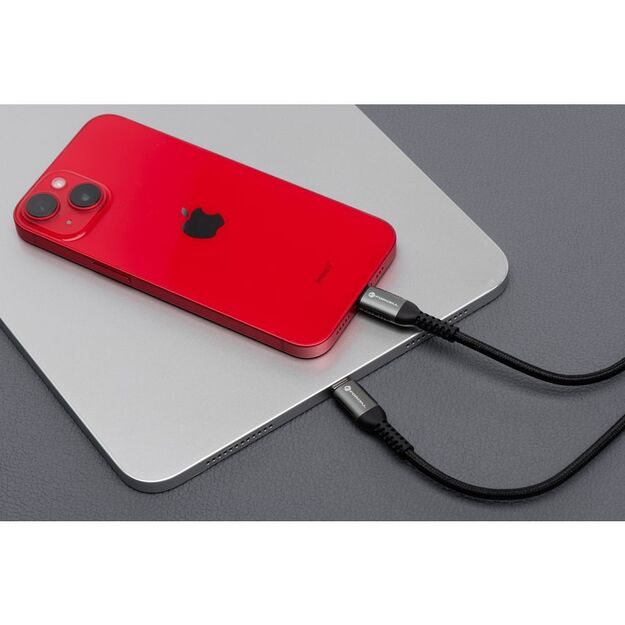 Cable USB A to Lightning Forcell F-Energy 2,4A 12W Cafule 0,5 m C257 black 5