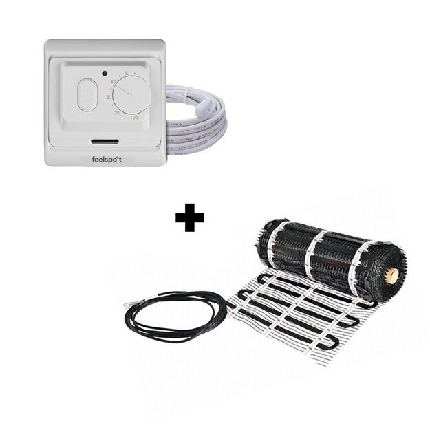 Grindinio &scaron;ildymo tinklelis Warmset BLACK, 85W + neprogram. termostatas Feelspot WTH71.36