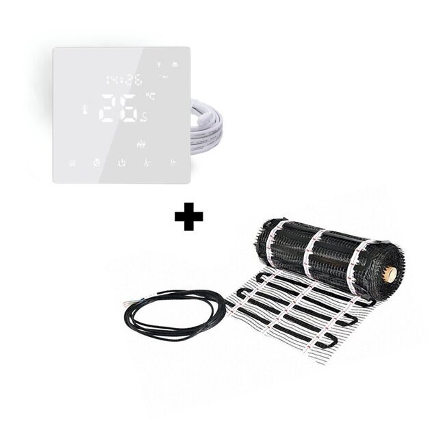 Grindinio &scaron;ildymo tinklelis Warmset BLACK, 85W + program. termostatas Feelspot WTH22.16 NEW, WiFi