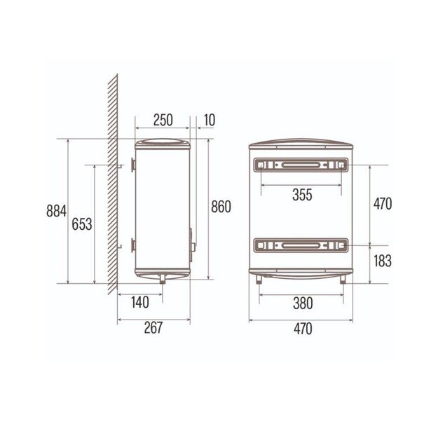 Elektrinis vandens &scaron;ildytuvas Cata CTRS-50 REV SLIM Smart (boileris) 4