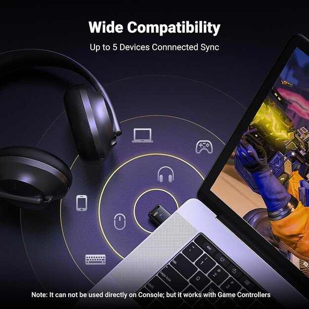 Bluetooth adapteris Ugreen CM748 Bluetooth 5.4 (35058) juodas 2