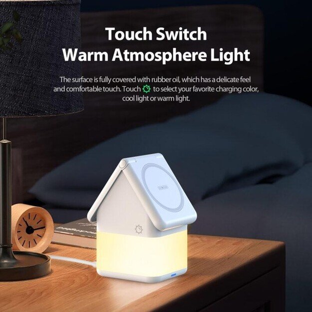 Įkroviklis belaidis DUZZONA W20 4-in-1 MagSafe baltas 4