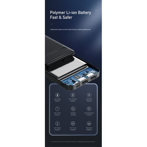 I&scaron;orinė baterija Power Bank Awei P5K 5V/2.1A 10000mAh juoda 7