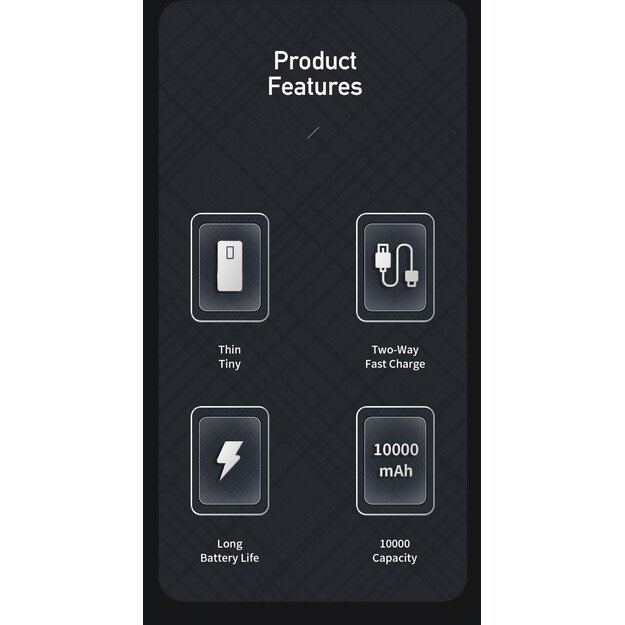 I&scaron;orinė baterija Power Bank Awei P5K 5V/2.1A 10000mAh juoda 3