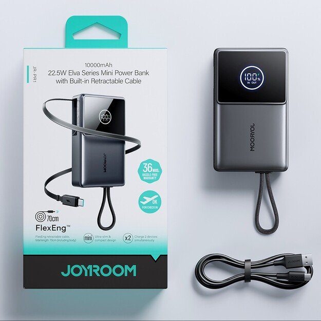 I&scaron;orinė baterija Power Bank Joyroom JR-PR1 22.5W 10000mAh juoda 5