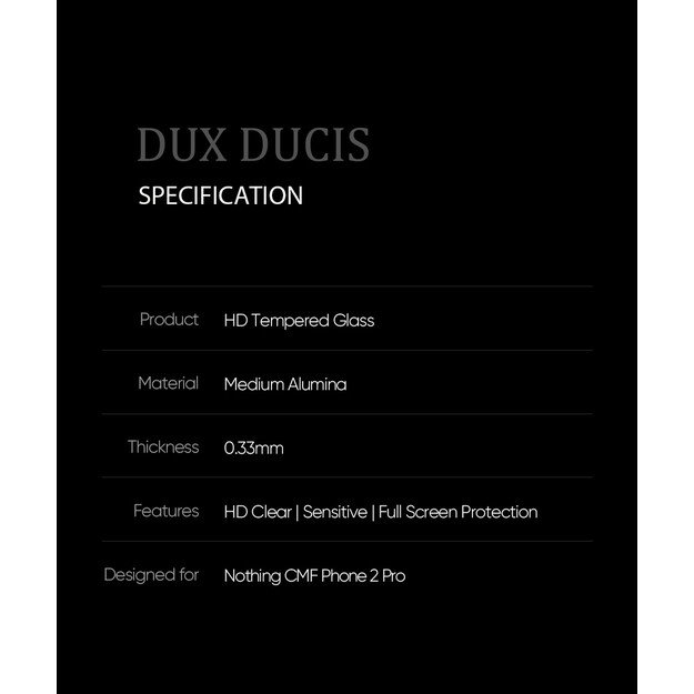 LCD apsauginis stikliukas Dux Ducis 10D Nothing CMF Phone 2 Pro juodas 2