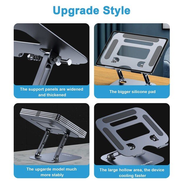 Stovas ne&scaron;iojamam kompiuteriui Choetech H061 pilkas 1