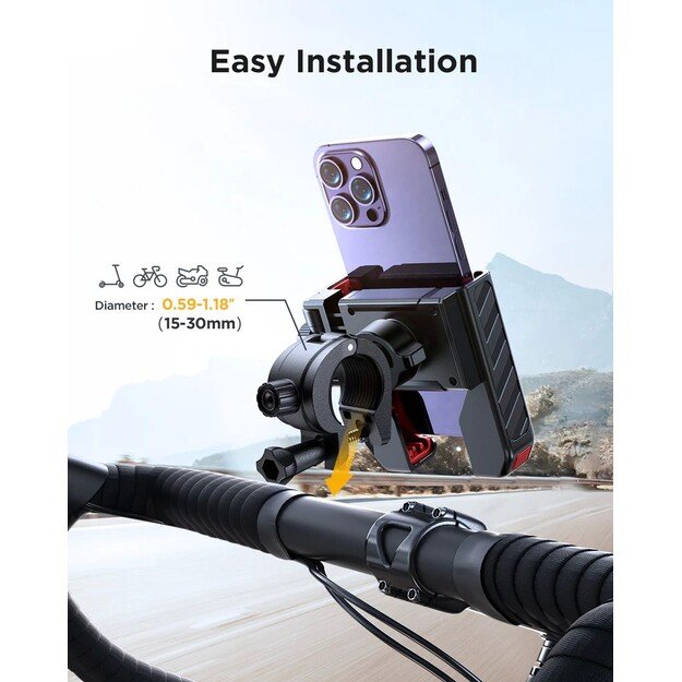 Telefono laikiklis dviračiui Joyroom JR-ZS266 juodas 3