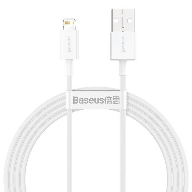 USB kabelis Baseus Superior i&scaron; USB į Lightning 2.4A 1.5m baltas CALYS-B02