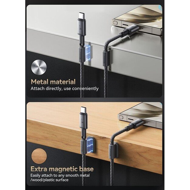 USB kabelis Joyroom SA-50 USB-A to USB-C 3A 1.2m tamsiai pilkas 2