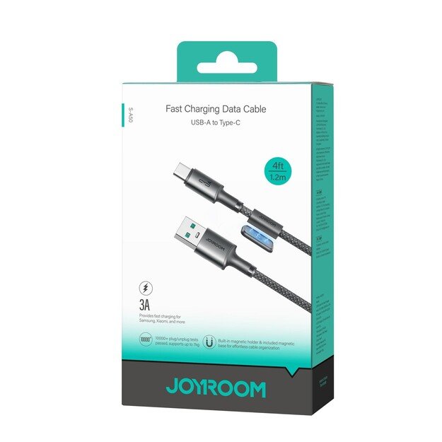 USB kabelis Joyroom SA-50 USB-A to USB-C 3A 1.2m tamsiai pilkas 5