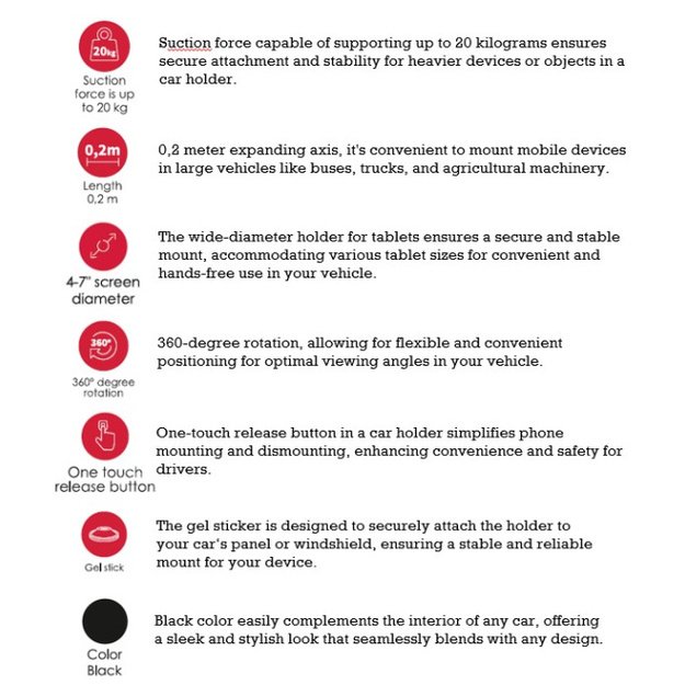 SEEK TOTI Universal Car Suction cup Phone Holder, Black 5