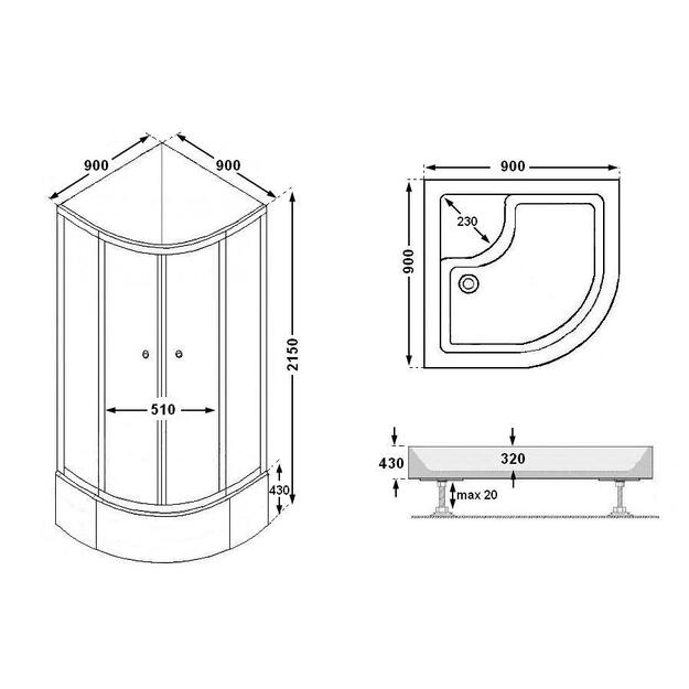 Du&scaron;o kabina R8804B grey/white 1