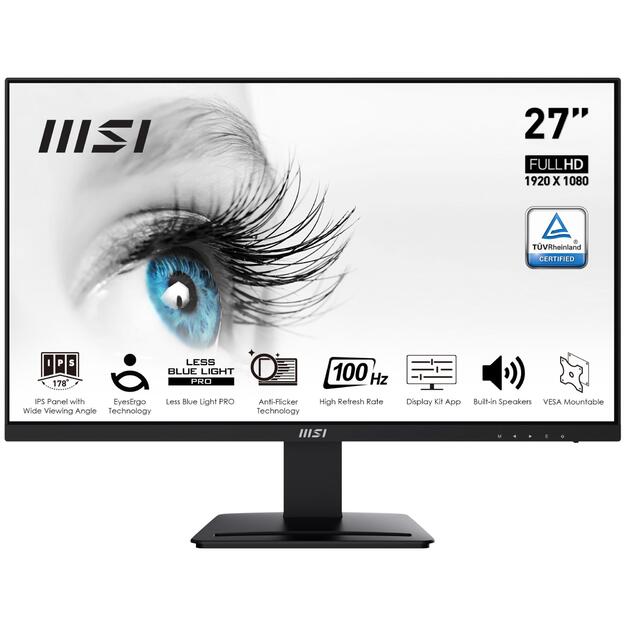LCD Monitor|MSI|PRO MP273A|27 |Business|Panel IPS|1920x1080|16:9|100Hz|Matte|4 ms|Speakers|Tilt|Colour Black|PROMP273A