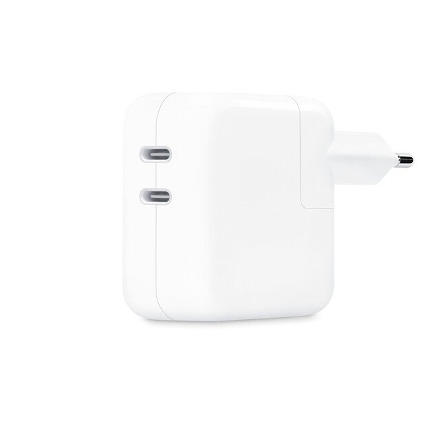 MW2K3ZM/A 35W Dual USB-C Power Adapter, White