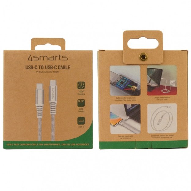 USB-C to USB-C Cable PremiumCord 100W 3m white 3