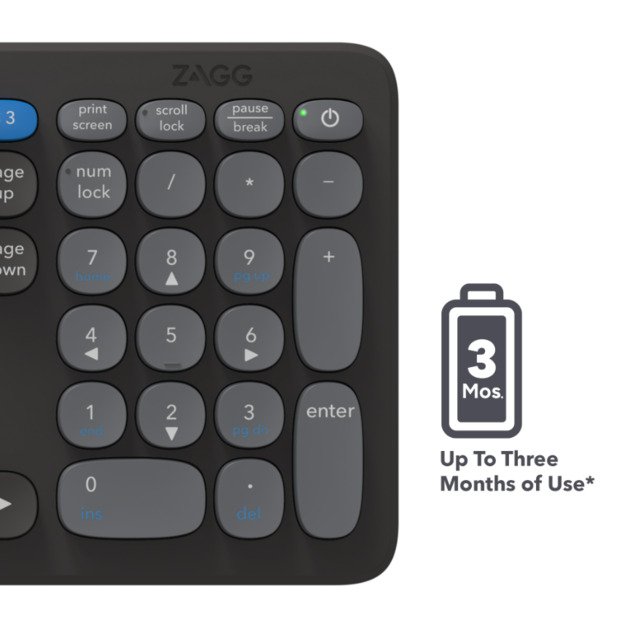 ZAGG Pro Keyboard 17  Full Size-Charcoal-Nordic (wireless charging on mat)