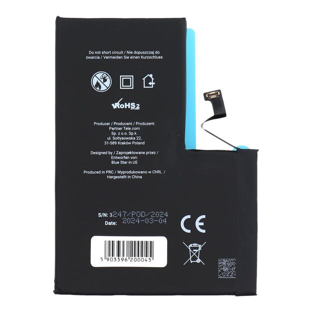 Battery for iPhone 13 PRO MAX 4352 mAh Blue Star HQ