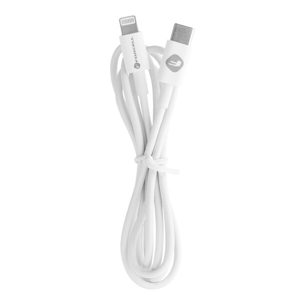 Cable USB C to Lightning Forcell F-Energy PD 27W Tube 1 m C291 white 2