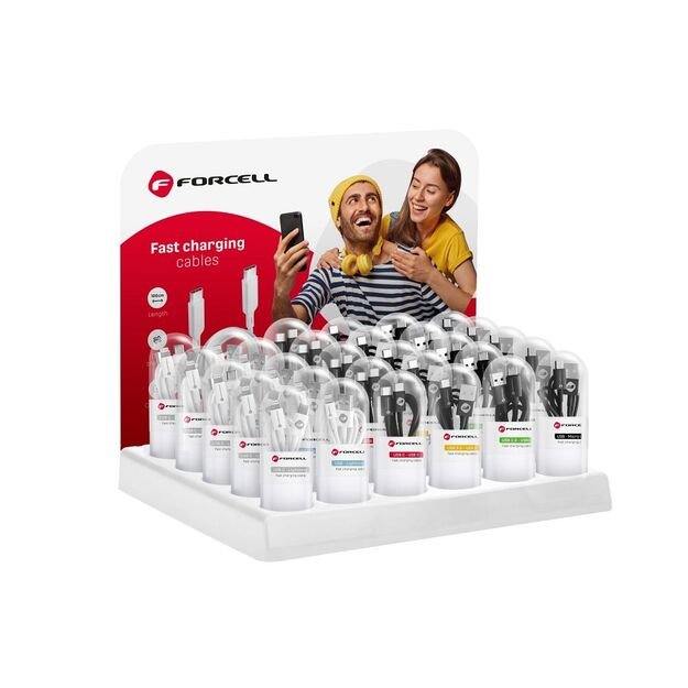 Cable USB C to Lightning Forcell F-Energy PD 27W Tube 1 m C291 white 3