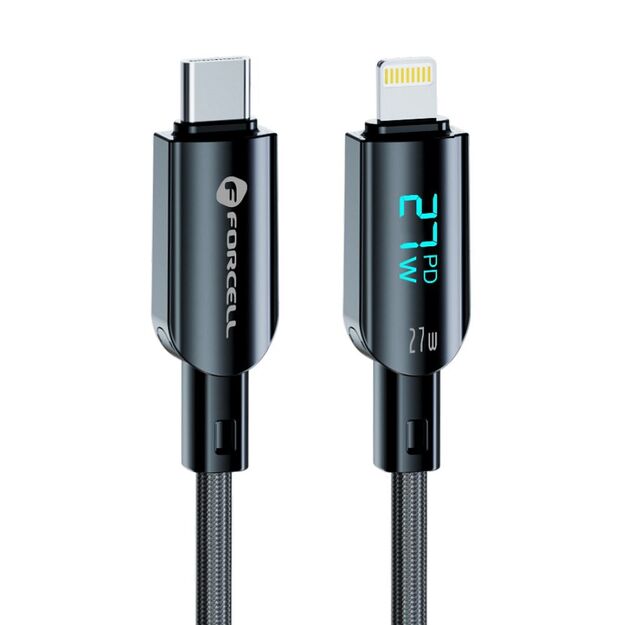 Cable USB C to Lightning Forcell F-Energy PD 3A 27W Digital 1,2 m C276 black 1