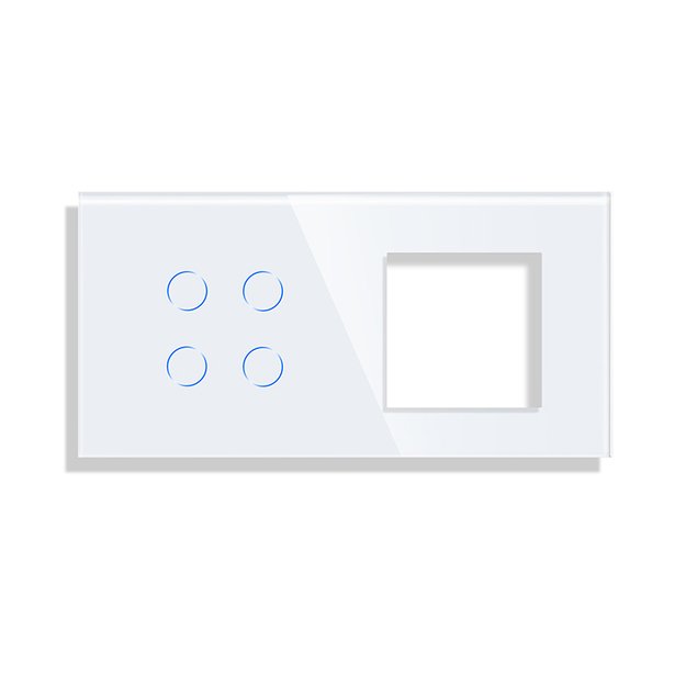 Keturpolis sensorinis dangtelis su vienviečiu rėmeliu Feelspot, baltas