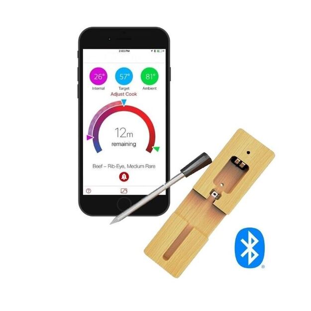 I&scaron;manusis belaidis grilio termometras FEELSPOT FS200 su Bluetooth programėle