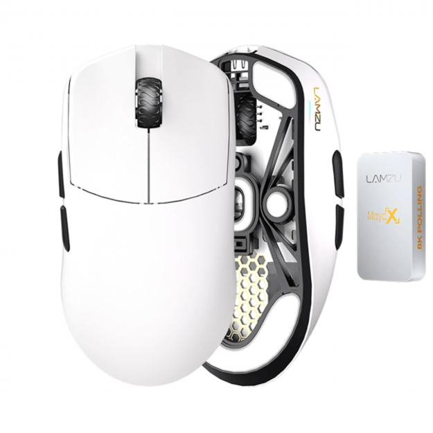 Lamzu MAYA X Wireless 8K White (Balta) Belaidė Žaidimų Pelė