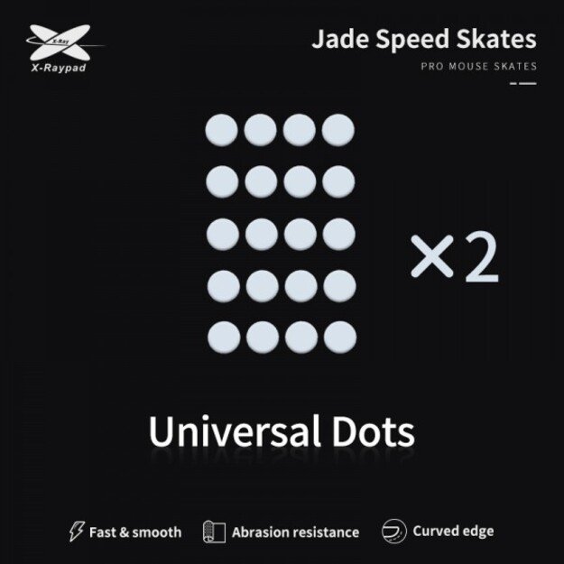 X-Raypad Jade Skates Universal Dots White 40 vnt. (⌀6.5 x 0.8 mm) (Balti) Pakaitiniai Mouse Feet