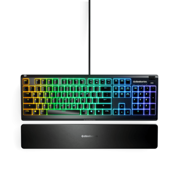 SteelSeries Apex 3 - US layout - Membrane - Black (Juoda) Membraninė Žaidimų Klaviatūra