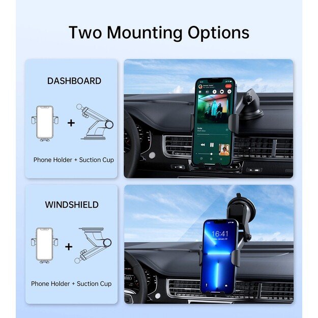 Automobilinis laikiklis-įkroviklis Choetech T203-F 15W Gravity Car Charger Holder juodas 4