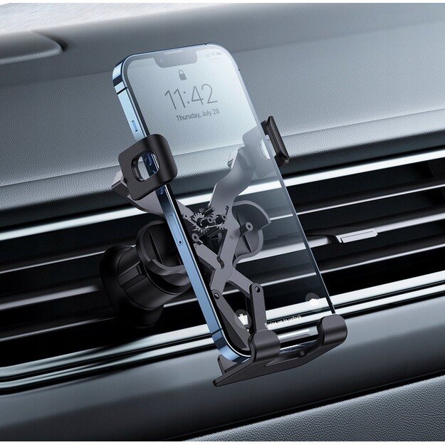 Automobilinis telefono laikiklis Baseus tvirtinamas į ventiliacijos groteles, juodas SUWX010001 3