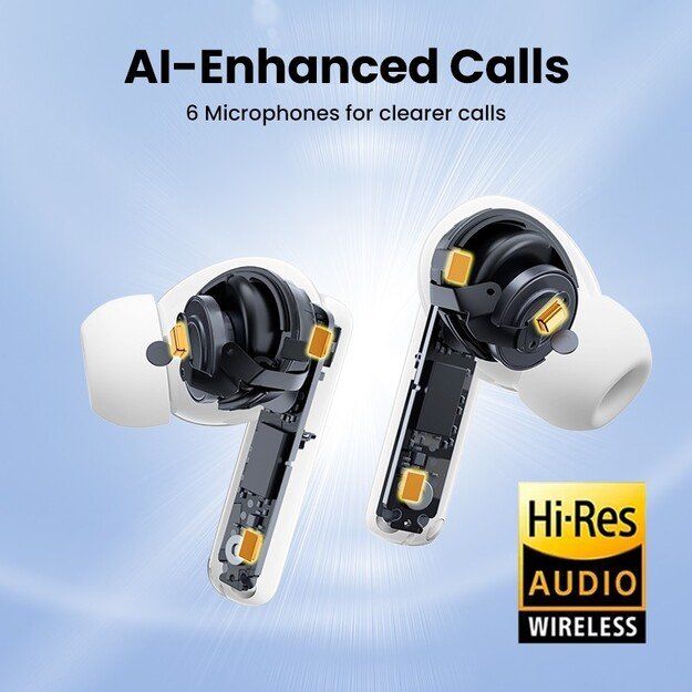 Belaidės ausinės Ugreen WS200 HiTune T6 Active Noise-Cancelling Earbuds baltos 4