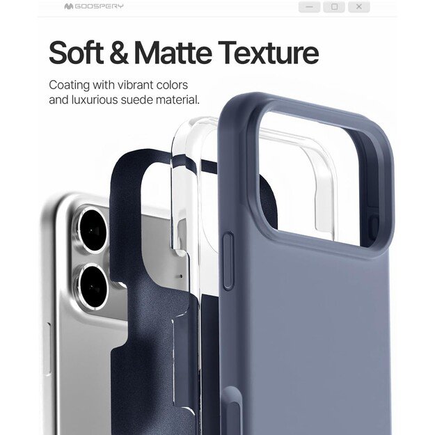 Dėklas Mercury Pure Magsafe Silicon Case Apple iPhone 17 Pro Max levandos pilka 3