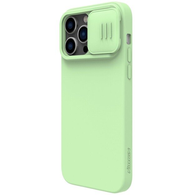 Dėklas Nillkin CamShield Silky Silicone Apple iPhone 15 Pro Max &scaron;viesiai žalias 1