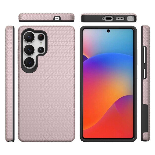 Dėklas Perfectionists Triangle Case Samsung S918 S23 Ultra 5G rožinio aukso 2