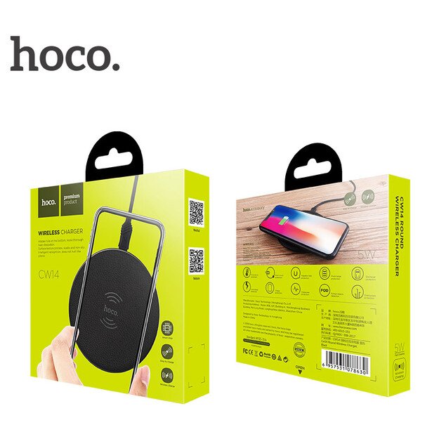 Įkroviklis belaidis Hoco CW14 (5W) juodas