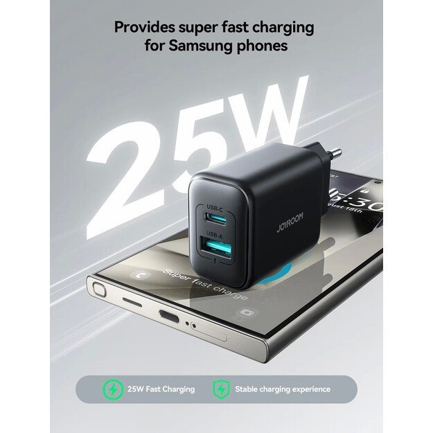 Įkroviklis Joyroom JR-TCF13 25W USB-C/USB-A juodas 1