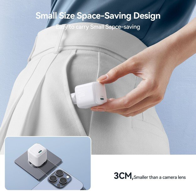 Įkroviklis Joyroom JR-TCG08 20W GaN USB-C baltas 4