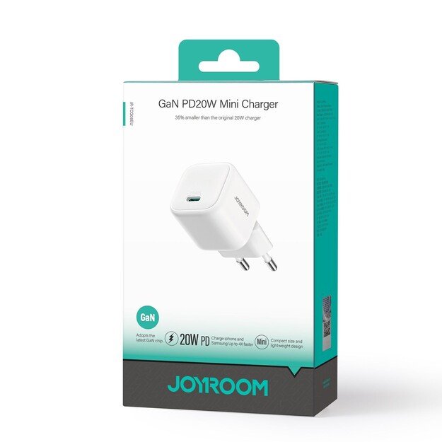 Įkroviklis Joyroom JR-TCG08 20W GaN USB-C baltas 5