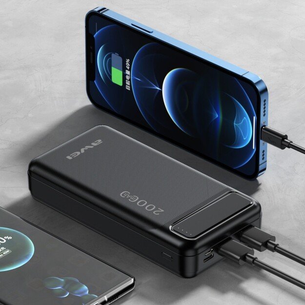 I&scaron;orinė baterija Power Bank Awei P6K 5V/2.1A 20000mAh juoda 1