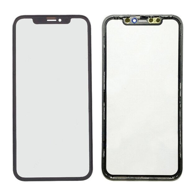 LCD stikliukas Apple iPhone 11 su rėmeliu ir OCA juodas V3