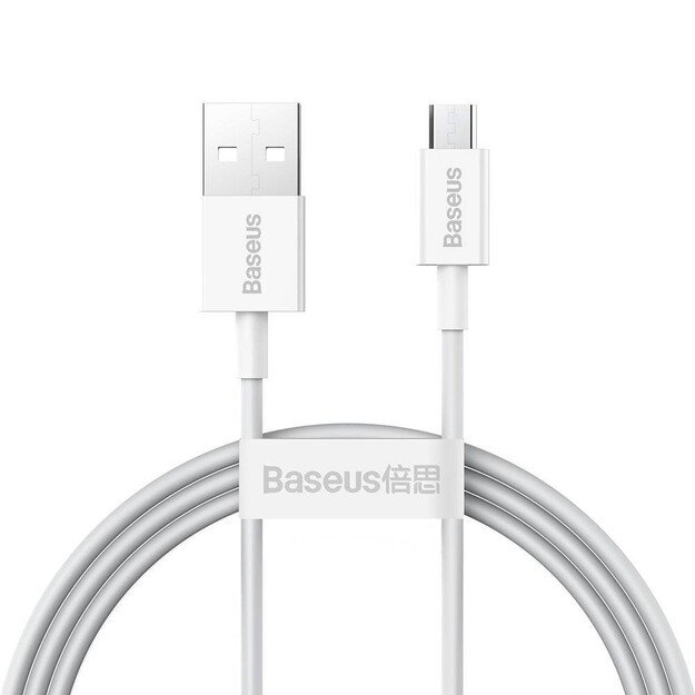 USB kabelis Baseus Superior i&scaron; USB į microUSB 2A 1.0m baltas CAMYS-02