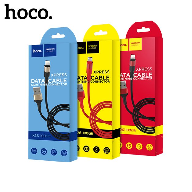 USB kabelis Hoco X26 Lightning 1.0m juodas-auksinis 5