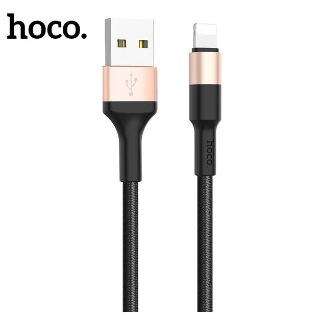 USB kabelis Hoco X26 Lightning 1.0m juodas-auksinis 1