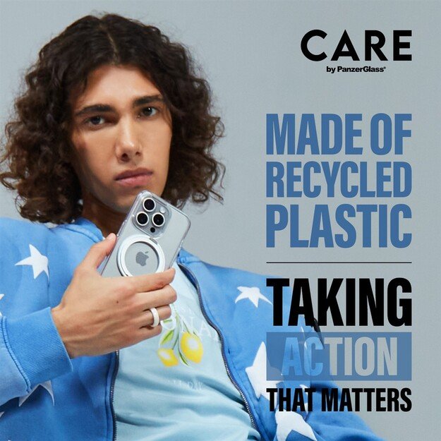 CARE Feature case with Silver Kickstand MagSafe iPhone 16, Transparent 1